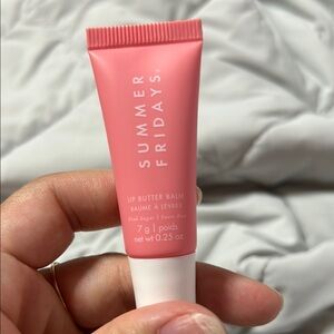 Mini Summer Fridays Pink Lip Balm Gloss